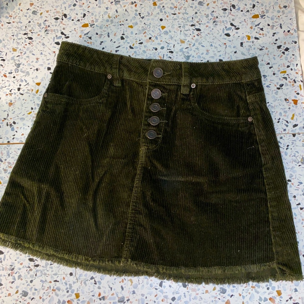 Green Velour Skirt